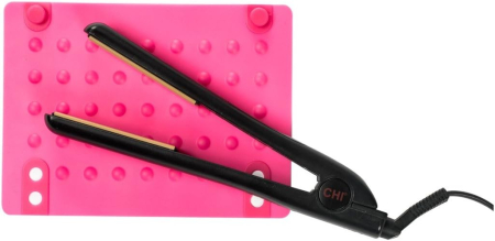 Covoras din silicon protectie termica pentru placa de par, ondulator, roz, 25x18cm [6]