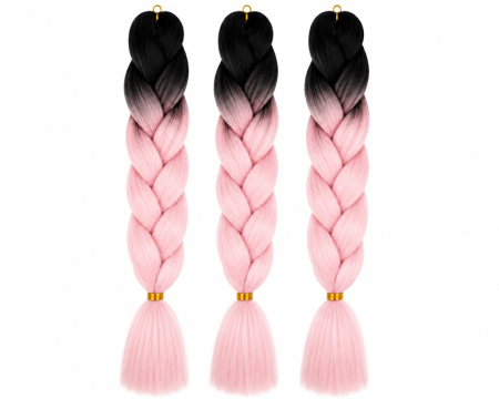 Extensie Jumbo Braids Pink Blossom – Ombre Negru Roz [1]