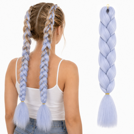 Coafor si Frizerie - Extensie Păr Jumbo Braid Icy Blue – Păr Sintetic Premium pentru Împletituri Afro