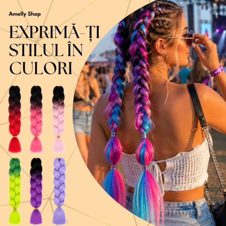 Extensie Păr Jumbo Braid Midnight Vanilla – Păr Sintetic Premium pentru Împletituri Afro [4]