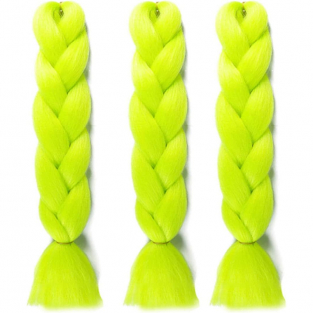 Extensii de par colorate - Extensii colorate pentru impletituri · galben neon