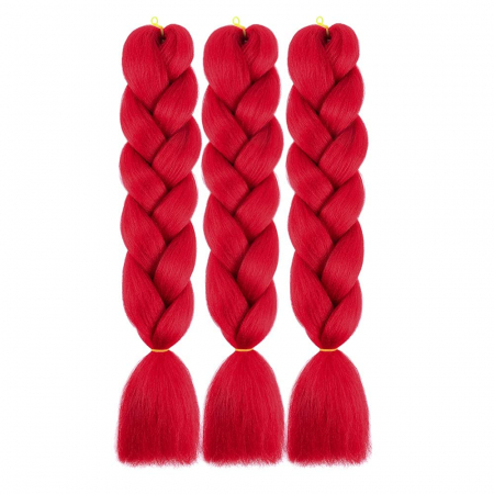 Extensii de par colorate - Extensii colorate pentru impletituri · rosu inchis