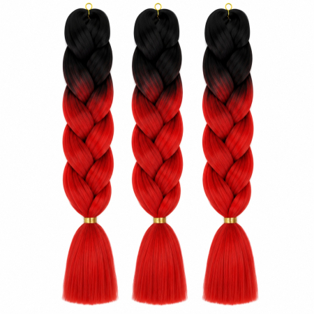 Extensii Păr Sintetic Jumbo Ombre pentru Împletituri Afro – Crimson Shadow [1]