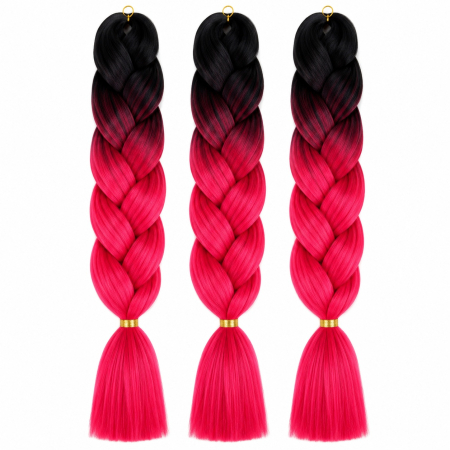 Extensii Păr Sintetic Jumbo Ombre pentru Împletituri Afro – Crimson Shadow [1]