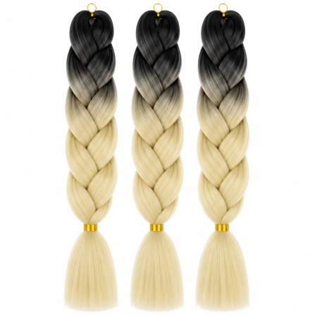 Extensii Păr Sintetic Jumbo Ombre pentru Împletituri Afro – Ivory Eclipse [1]