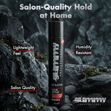 Fixativ Profesional cu Keratină, GUMMY, Fixare Ultra-Puternică, Finisaj Mat, 400 ml [4]