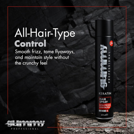 Fixativ Profesional cu Keratină, GUMMY, Fixare Ultra-Puternică, Finisaj Mat, 400 ml [2]