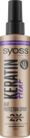 Ingrijire par - Fixativ spray Syoss Keratin Heat Protect pentru protectie termica, 200 ml