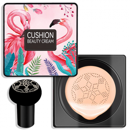 Seturi cosmetice - Fond de Ten CC Cream Cushion, Beauty Cream, O'cheal, Ivory cu buretel tip ciupercuta