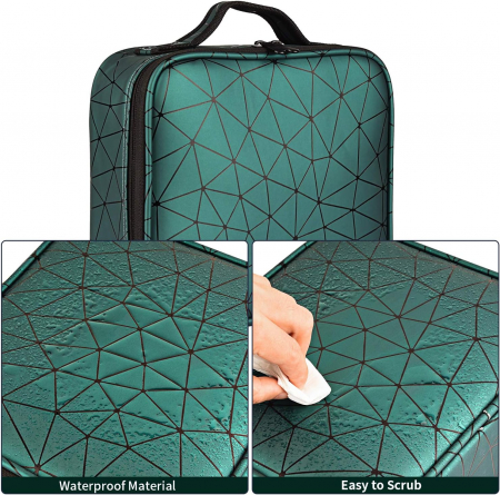 Geanta cosmetice makeup, verde smarald, 26x23x9 cm, pentru voiaj, calatorie [10]
