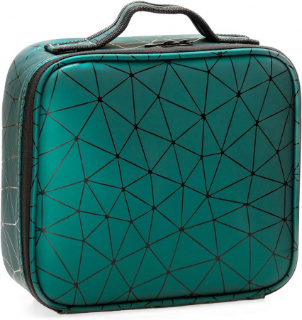 Genti Cosmetice - Geanta cosmetice makeup, verde smarald, 26x23x9 cm, pentru voiaj, calatorie