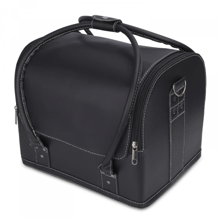Genti Cosmetice - Geanta cosmetice profesionala, Beauty Case Make Up, NEGRU MAT, 30x24x25cm
