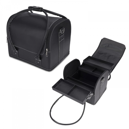 Geanta cosmetice profesionala, Beauty Case Make Up, NEGRU MAT, 30x24x25cm [4]