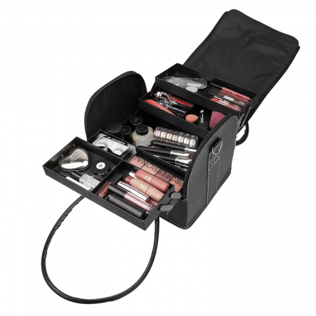 Geanta cosmetice profesionala, Beauty Case Make Up, NEGRU MAT, 30x24x25cm [7]