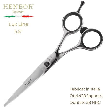Coafor si Frizerie - Henbor Lux Line – Foarfecă Profesională de Tuns, Oțel 420, Made in Italy
