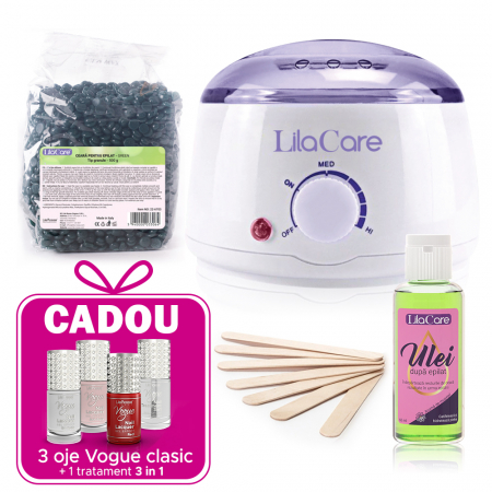 Set epilare - Kit epilare ceara LilaCare LR100-003 azulena