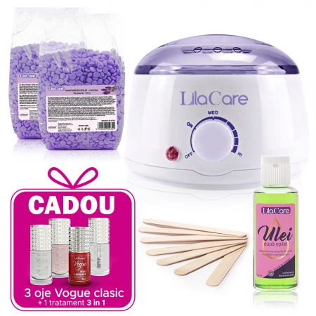 Set epilare - Kit epilare ceara LilaCare LR100-104 lavanda