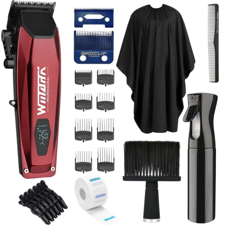 Coafor si Frizerie - Kit profesional frizerie WMARK NG-125R cu accesorii complete pentru tuns