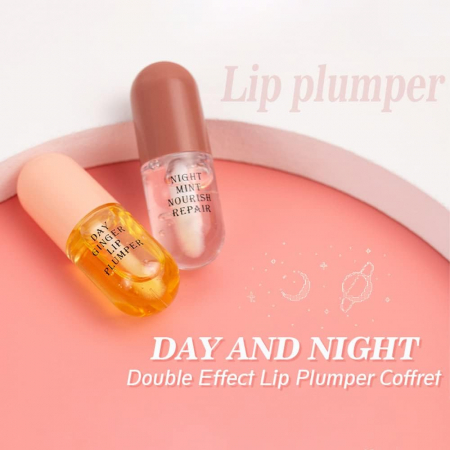 Lip oil tratament de buze cu efect de marire si hidratare de zi si noapte, set 2 bucati [5]