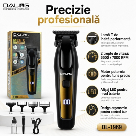 Masina de Contur Profesionala Daling DL-1969, Trimmer Barba si Par, Aparat Tuns Contur [1]