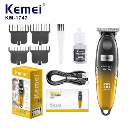 Coafor si Frizerie - Masina de tuns Kemei KM-1742 cu afisaj LED · trimmer · 90 min · acumulator 600mAh
