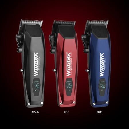 Mașină de Tuns Profesională WMARK NG-125 – 7500 RPM, Lame Inox 5Cr15 & Ceramică, Afișaj Digital, 8 Piepteni, Autonomie 150 min – Rosie [4]