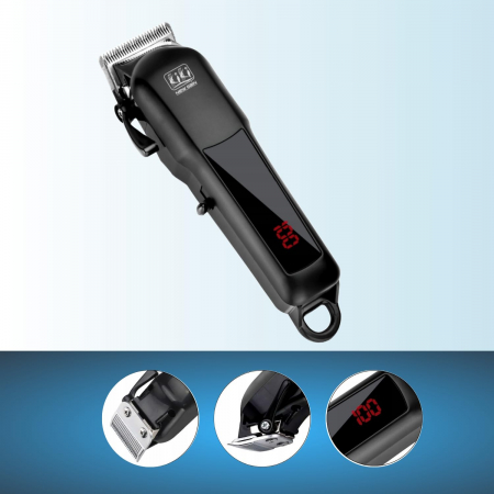 Masina tuns profesionala NG-888B, neagra, fara fir, afisaj LED, autonomie 5h, cu 4 gratare, 6000rpm [2]