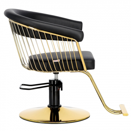 Mobilier salon coafura cu 2 scaune coafor si scafa frizerie, neagra cu auriu, Quinn [1]
