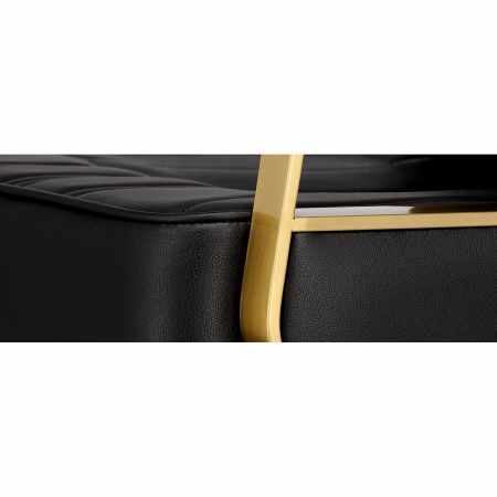 Mobilier salon coafura cu 2 scaune coafor si scafa frizerie, Negru cu auriu, Anastasia [8]