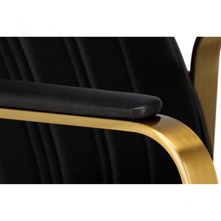 Mobilier salon coafura cu 2 scaune coafor si scafa frizerie, Negru cu auriu, Anastasia [3]