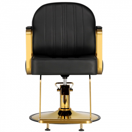 Mobilier salon coafura cu 2 scaune coafor si scafa frizerie, Negru cu auriu, Anastasia [5]