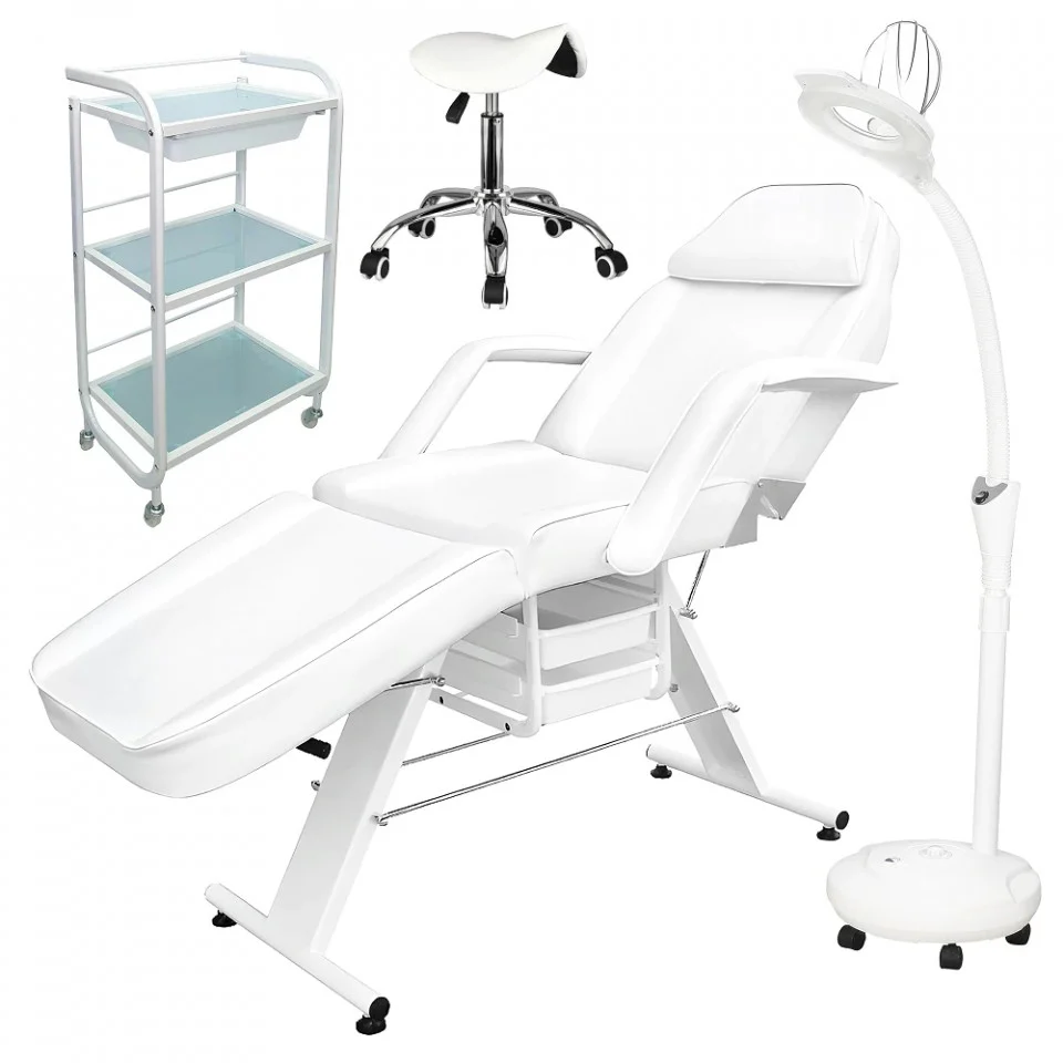 Mobilier Salon · Seturi - Mobilier salon cosmetica BR010 - pat cosmetica x 1, ucenic cosmetic x 1, lampa cosmetica x 1, scaun cosmetic x 1