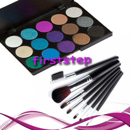 Ingrijire personala & Cosmetice - Oferta trusa machiaj 15 culori paleta farduri + set 7 pensule make up Megaga