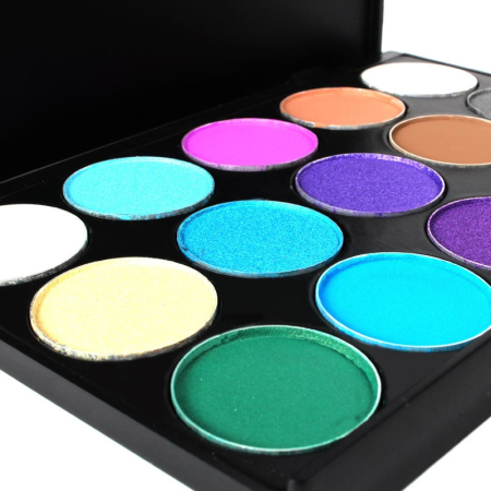 Oferta trusa machiaj 15 culori paleta farduri + set 7 pensule make up Megaga [1]