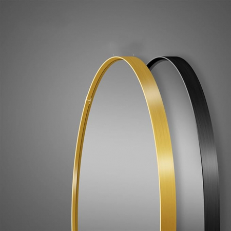 Oglinda LED salon barber frizerie coafor, rotunda, margine Neagra, mare, 80cm diametru [3]