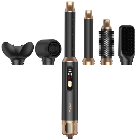 Ondulator automat cu aer cald, Aparat De Coafat pentru bucle Multifunctional 6 In 1, Uscator si perie volum, Multistyler par [6]