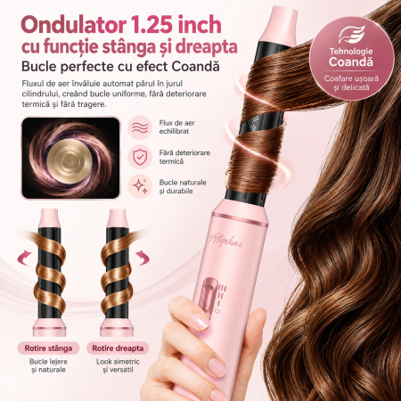 Ondulator Automat de par 5 In 1, Auto-Wrap, Uscator si Perie Cu Aer Cald, Pentru Bucle, Volum Si Indreptat parul [3]