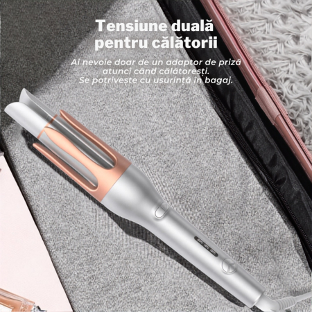 Ondulator Automat de Par, Rotativ, Aparat pentru bucle, Invelis din Turmalina Ceramica, Protectie avansata [7]