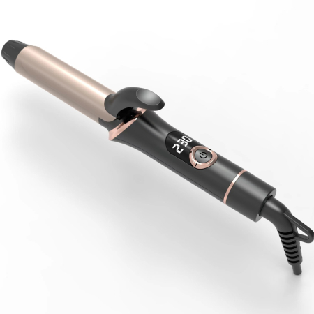 Ondulator de par profesional pentru bucle mari, 25 mm, Temperatură Reglabilă 120-200°C, Afișaj LCD, Negru cu Auriu [3]