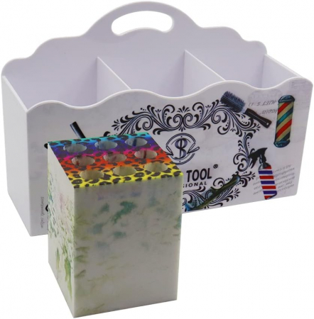 Organizator frizerie Ardette, Alb, 24X16x8cm, Plastic dur, 3 compartimente [3]