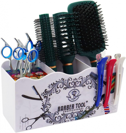 Coafor si Frizerie - Organizator frizerie Ardette, Alb, 24X16x8cm, Plastic dur, 3 compartimente