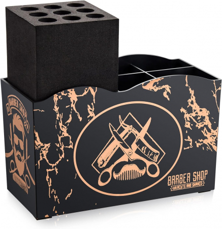 Organizator frizerie Ardette, Negru, plastic dur, 17X8X10cm, suport foarfece tuns [6]