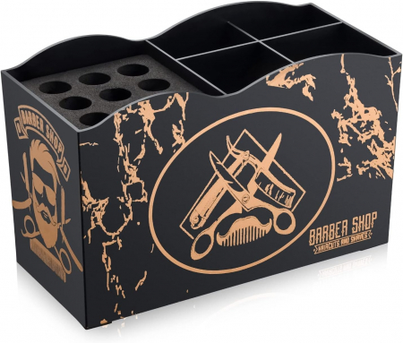 Organizatoare si Covorase - Organizator frizerie Ardette, Negru, plastic dur, 17X8X10cm, suport foarfece tuns
