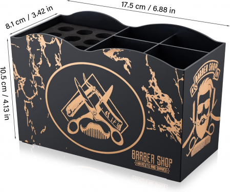 Organizator frizerie Ardette, Negru, plastic dur, 17X8X10cm, suport foarfece tuns [1]