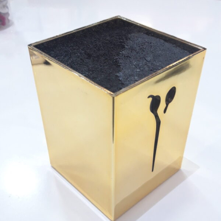 Organizator frizerie și coafor, auriu gold, 8x7x11cm, pentru foarfece, piepteni, clame [2]