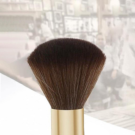 Pamatuf frizerie profesional cu maner din lemn, peri desi, calitate premium, finisaje gold [2]