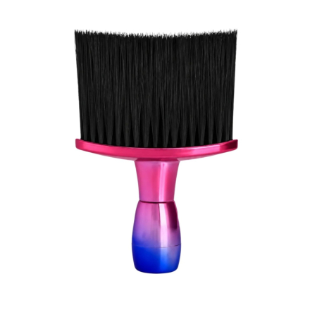 Coafor si Frizerie - Pamatuf frizerie profesional cu maner, Fuxi cu Albastru Metalizat, peri densi, 10x15cm