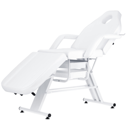 Mobilier frizerie - Pat cosmetică rabatabil, alb, cu 2 sertare din, ecopiele durabila