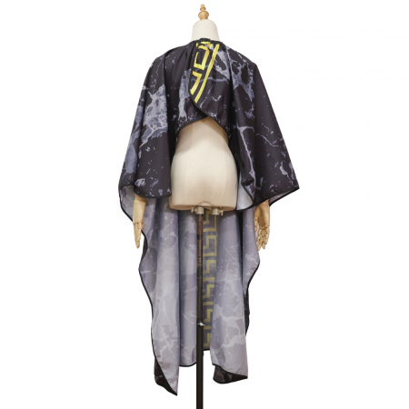 Pelerina coafor, lunga, cu elastic la gat, neagra, cu imprimeu Medusa [4]