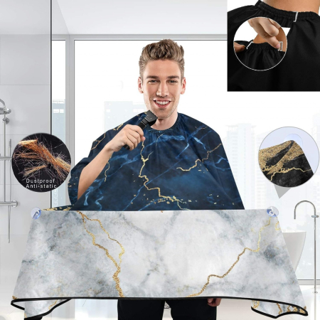 Pelerina coafor pentru frizerie BarberShop, PEL30, 140 X 160 cm, imprimeu marmura [3]